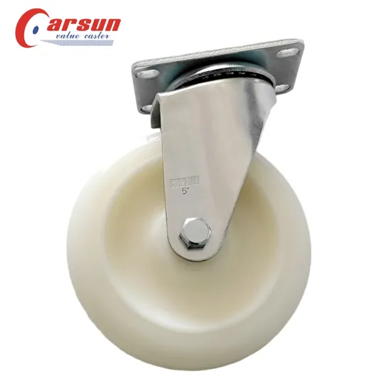 3 4 5 6 8 Inch Nylon Wheel Heavy Duty Industrial PP Plastic Core Swivel Plate Caster Wheel with Brake for Trolley
